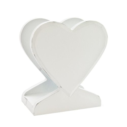 Gisela Graham Geschnitztes Herz Weiß Briefhalter oder Serviettenhalter
