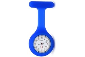 SibyTech Schwesternuhr Ansteckuhr fob,Silikon mit Pin/Clip,Glow Pointer im Dunkeln,Infektionskontrolle Design,Analog-digital,Quarzwerk,Arzt Sanitäter medizinische Brosche Fob Uhr