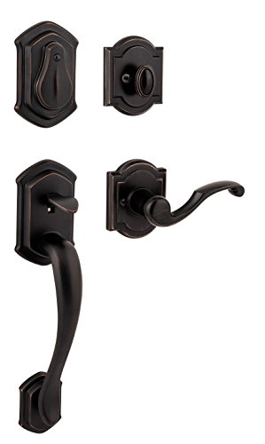 BaldwinMedina, Front Entry Handleset with Interior Lever, Featuring SmartKey Deadbolt Re-Key Technology and Microban Protection, in Venetian Bronze