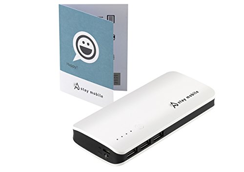 stay mobile Power Bank (22400 mAh) (latest Technology) 3 USB Output Portable Charger and External Battery for iPhone, iPad, iPod, Samsung Galaxy, and different Smartphones and Tablets from stay mobile