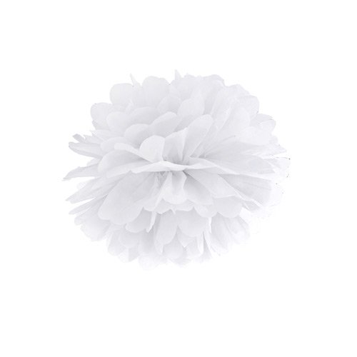 Preisvergleich Produktbild 1 Seidenpapier Pompom, weiß, 35cm