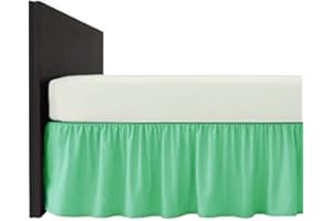 Mfabrics - Mantovana, giroletto in policotone, facile da pulire, lavabile in lavatrice, disponibile in 20 colori, 40 cm, volant, Cotone, Duckegg, Singolo