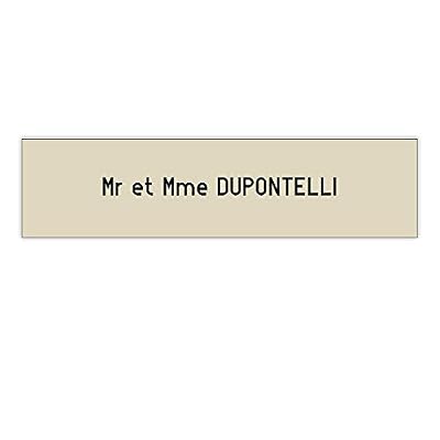 DECOHO Plaque boite aux lettres Decayeux (100x25mm) beige lettres noires - 1 ligne