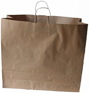 PGV Paper Carrier Bags with Cord Brown Extra Large 54 + 14 x 50 cm (Pack of 10)