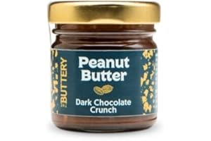 The Buttery – Peanut Butter Dark Chocolate Crunch/Crema de Cacahuete Crujiente con Chocolate Negro, 100% Cacahuete Alto Oleico Saludable, Sin Aceite de Palma, Fuente de Proteína, Apto Veganos - 40g
