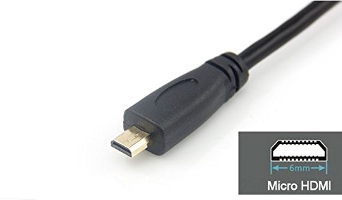 KRS – HD1 – High Speed HDMI Kabel schwarz für zB GoPro Hero 2 3 Adapterkabel micro HDMI-D Stecker zu HDMI-A Buchse - 2