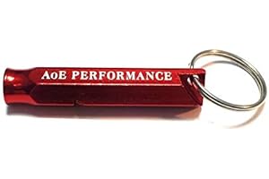 AoE Performance Mini Red Aluminium Whistle Hiking Walking Safety Keyring Dog Training Loud