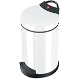 Hailo T2 - Cubo de chapa de acero, con pedal, 4 l, color blanco