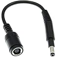 DC Power Socket charger conversion Plug Cable for HP Pavilion Chromebook Envy 4 6 Pro Touchsmart Sleekbook 4 6 Spectre 18.5V 19V 19.5V Laptop charger Plug DC 7.4mm Female to 4.8mm Male