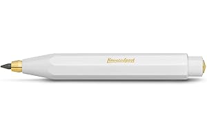 Kaweco Classic Sport Porte-mine 3,2 mm 5B I Porte-mine en plastique de qualité supérieure au design octogonal huit Kant I Crayon de pression 10,5 cm I Crayon de pression rechargeable (blanc)