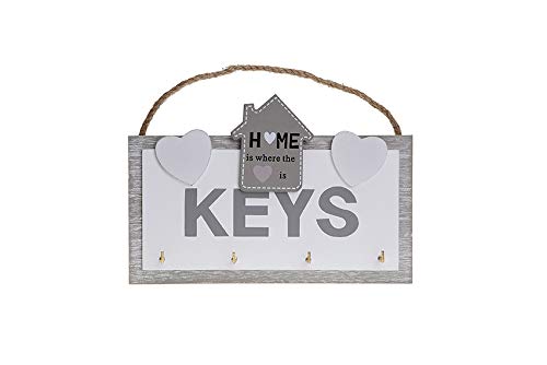 Alice's Collection - Porte-clés Mural en Bois avec Crochets - Décoration Moderne de la Maison - Rangement de clés - Rangement de clés pour Cuisine, Salon, Bureau - Dimensions : 20 x 18 x 2 cm