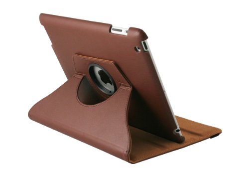 iPad 3 & 2 Schutz Hülle 360° +SchutzFolie + Stift Case Smart Cover Tasche (BRAUN)