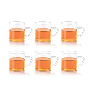 Borosil Vision Classic Mug Set, 190ml, Set of 6, Transparent