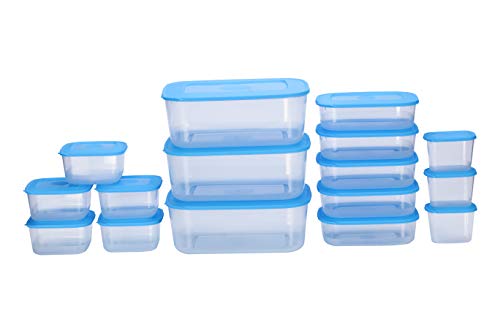 All Time Basic Plastic Container Set, 16-Pieces, Blue