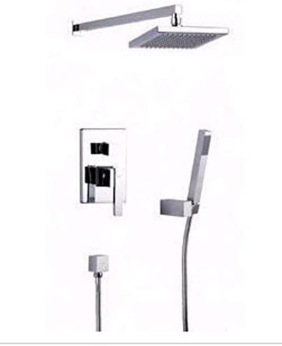 All copper thick square tube/Wall mounted concealed shower faucet/Set with rain