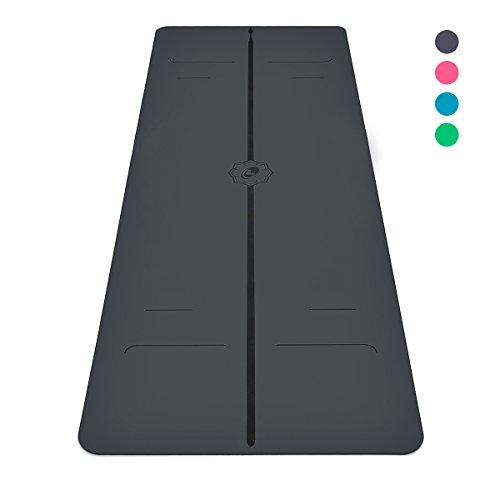 Alfombrilla de Yoga EVOLVE Liforme - La mejor alfombrilla de Yoga no deslizante del mundo, ecológica, con sistema marcador de la alineación exclusivo ORIGINAL - Gris