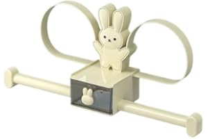 Nuziku Soporte para diadema, organizador de clips de pelo autoadhesivo de dibujos animados con caja de almacenamiento, organizador de accesorios para el cabello montado en la pared, organizador