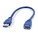 Produktbild Blau USB 3.0 Stecker auf Stecker F / M A-Stecker Verlängerungskabel 30cm Typ