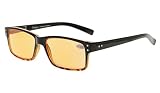 Eyekepper UV Protection,Anti Glare/Blue Rays,Scratch Resistant Lens Computer Eyeglasses (Black/Yellow, Orange Tinted Lenses)