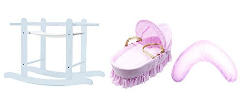 Kinder Valley Baby Bundle Moses Nursing Pillow and Stand (Pink/ White)