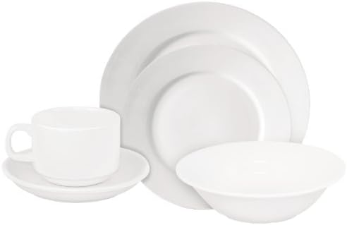24X Athena Hotelware Five Piece Place Settings Porcelain Dinnerware Table