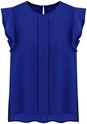 Ba Zha Women Summer Solid Cami Vest Top Sleeveless Chiffon Camisole Blouse Casual Bandage Tank Tops T-Shirt Elegant Dresses Loose Sling V-Neck Shirt Ladies Underwear Skirts (XXXXL, Blue)