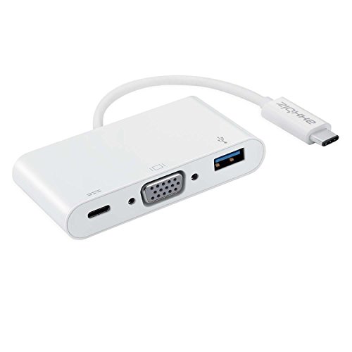 Axxbiz CableBiz-C012W, 3.1 USB-C auf VGA Multiport Adapter - Auflösung bis zu 1920x1200 - 3 in 1 Port (VGA, USB-A, USB-C)