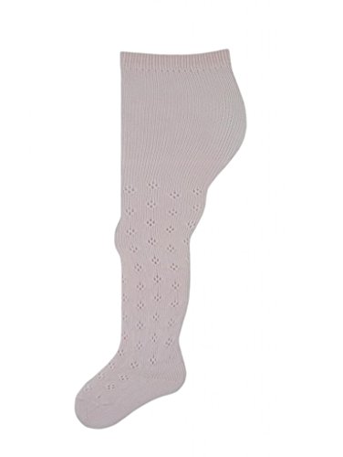 Patterned Baby Pink Cotton Pelerine Baby Tights - UK Made - Pair