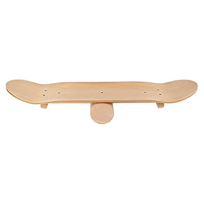 POWRX Plateau d’équilibre Rolla Bolla – Balance Board Skateboard - Rouleau Américain – Planche de thérapie / Idéal pour améliorer votre ÉQUILIBRE et pour les exercices de RÉÉDUCATION (Lisse)