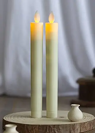 SATYAM KRAFT Flameless Battery Operated Flickering LED Candle Stick (Pack of 2)