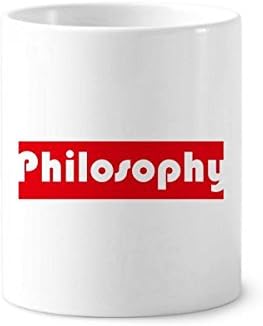 DIYthinker Course And Major Philosophy Red Ceramic Toothbrush Pen Holder Mug White Cup 350ml Gift 9.6cm high x 8.2cm diameter