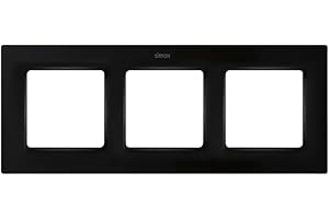 SIMON - Marco de Pared, 3 Elementos, Serie 82 Concept, Compatible con Series de Mecanismos 75, 31, 82 y 88, Apto para Interiores, Fácil de Intalar, Efecto Mate Antihuellas, Color Negro