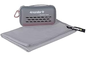 4Monster Asciugamano da viaggio in microfibra ad asciugatura rapida, leggero asciugamano da palestra ultra morbido, super assorbente, compatto per sport, palestra