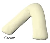 Adamlinens 68 pick V Pillowcase for V Shaped Pillows Cream V Pillow Case Cover Only