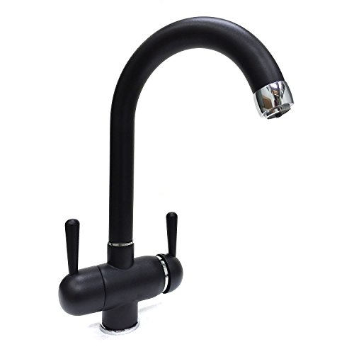 Grifo de 3 Vías gm C - Caño, Negro para AMWAY eSpring filtro de agua Adecuado.