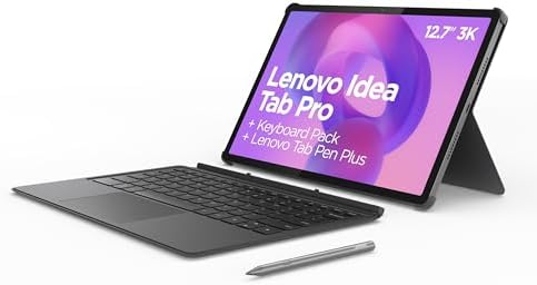 Lenovo Idea Tab Pro - Tablet Touch, IA integrata 12.7'' 3K, 144Hz (MediaTek Dimensity 8300, 8 core, RAM 8 GB, UFS 4.0 256 GB, Android 14, Wifi6E + Bluetooth) Tab Pen Plus + Tastiera - Grigio