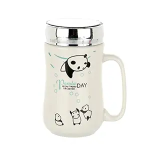 Satyam Kraft Ceramic Panda Printed Mug ,(1 Piece),White