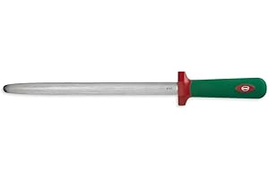 Sanelli Premana Professional Chaira Ovalada, Acero Inoxidable, Verde Rojo, 42.5x3.0x5.5 cm