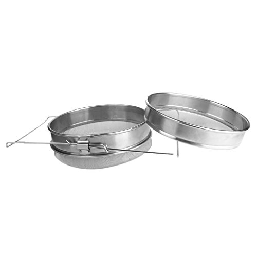 Generic Edelstahl Bienenzucht Doppel Honig Imkerei Honigdoppel Sieb Filter Bienenzucht Werkzeug - 4