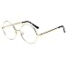 Produktbild Forepin® Klassischer Runde Brillenfassungen Retro Unisex Metall Brillengestell, Gold