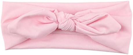 Oyedens New Cute Baby Kids Girls Rabbit Bow Ear Hairband Headband Turban Knot Head Wraps (Pink)