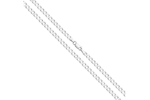 Old English Jewellers Sterling Silver Solid Curb Chain - 3mm - 16" 18" 20" 22" 24" 26" 30"