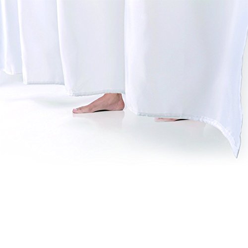 Duschvorhang Anti-Schimmel-stoff Wasserdicht Hookless Einzigartige Duschvorhangringe, 71×71 Zoll – Weiße Spitze – G.G.G. - 4
