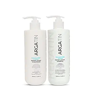 Argatin Keratin Repair Lasting Shampoo 500ml and Conditioner 500ml Combo Pack - Sulphate free for Dry and Damaged Hair | Daily Use