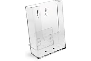 Taymar DIN largo (DL), DIN A6, soporte para folletos de pared, soporte para folletos de mesa con clip de pie