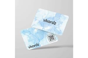 Vkardz - Biglietto da visita Smart NFC in PVC senza contatto || Biglietto da visita intelligente || scheda nfc || Carta tascabile con stampa opaca antigraffio con codice QR (Marbel)