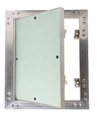 Revisionsklappe GK-Einlage 300 x 300 mm Gipskarton 12,5 mm KRAL10 Revisionstür Revision Wartungstür 30 x 30 cm Wartung Reinigungsklappe Wartungsöffnung mit Aluminium-Rahmen Feuchtraumgeeignet grün Trockenbau - 3