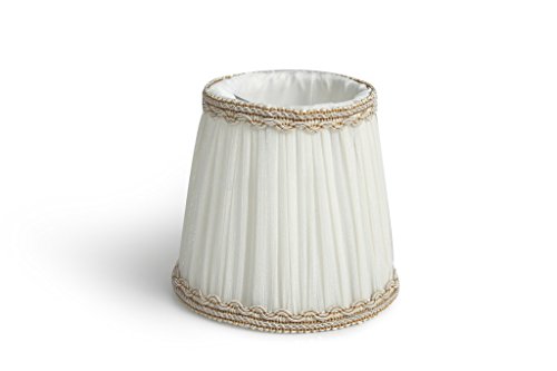 Splink 2 Pcs Lampenschirm E12/E14 Organza Stoff Stehlampe Tischlampenschirm mit Gold Trim Vintage Barockstil Stil 85*120*110mm - 8