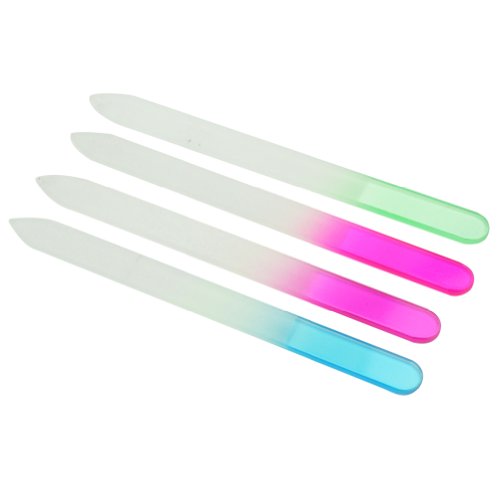 4 Colour Crystal Glass Nail Art Files Manicure Tool Kit