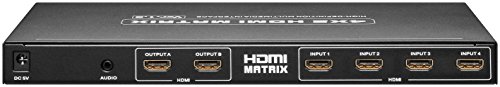 Wentronic Matrix AVS 45 HDMI 4 in/2 out Umschaltbox inkl. Fernbedienung und Netzteil - 2